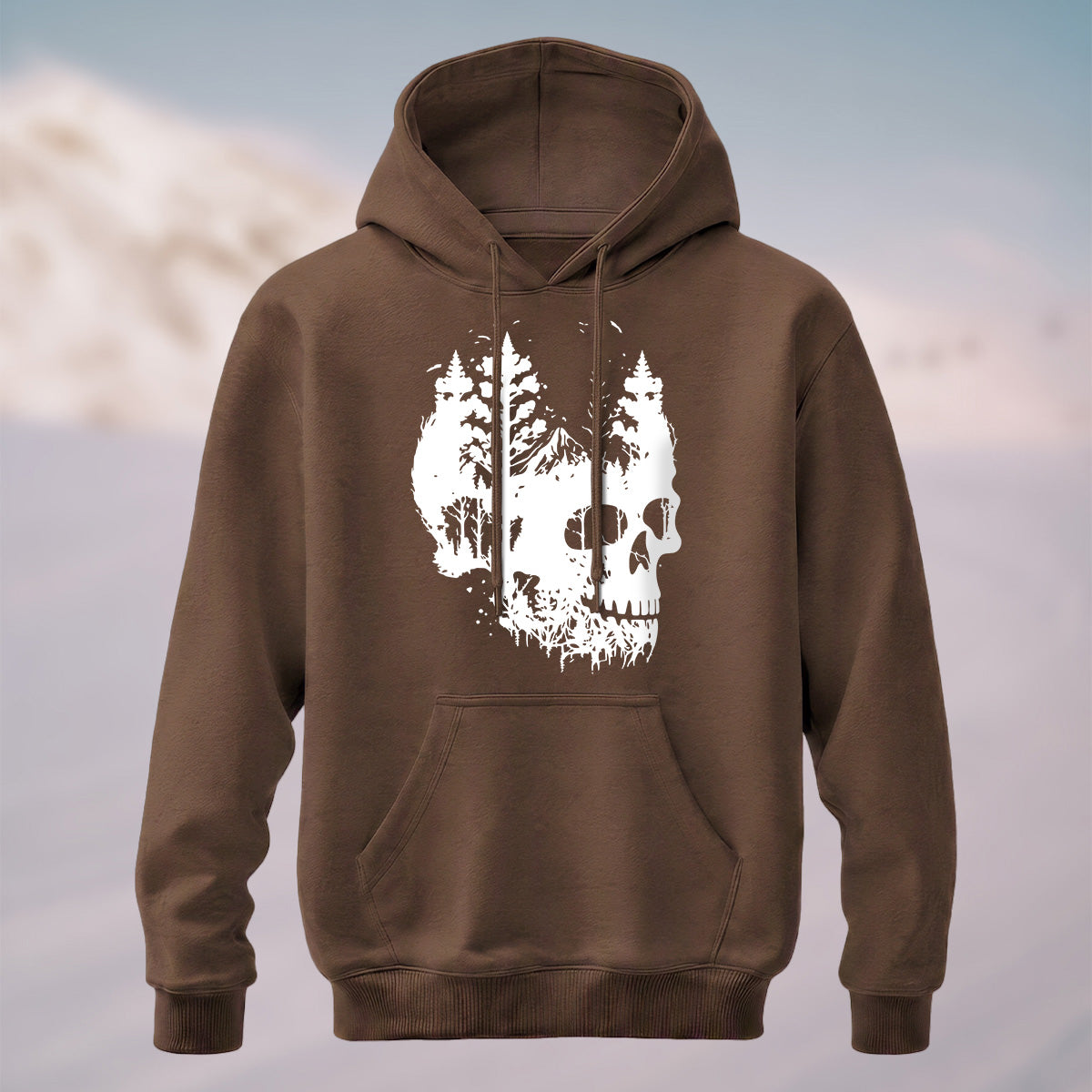 Cotton Made Dark Skull Print Hoodie