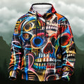 Surreal Abstract Skulls All-Over Print Hoodie