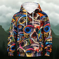 Surreal Abstract Skulls All-Over Print Hoodie