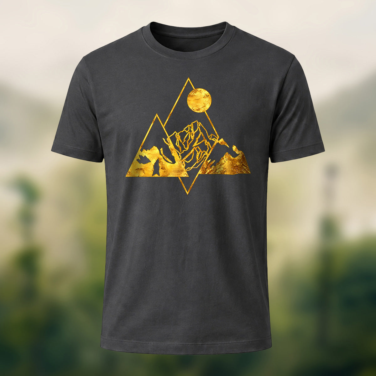 Creative Metallic Mountains Soft Cotton T-Shirt