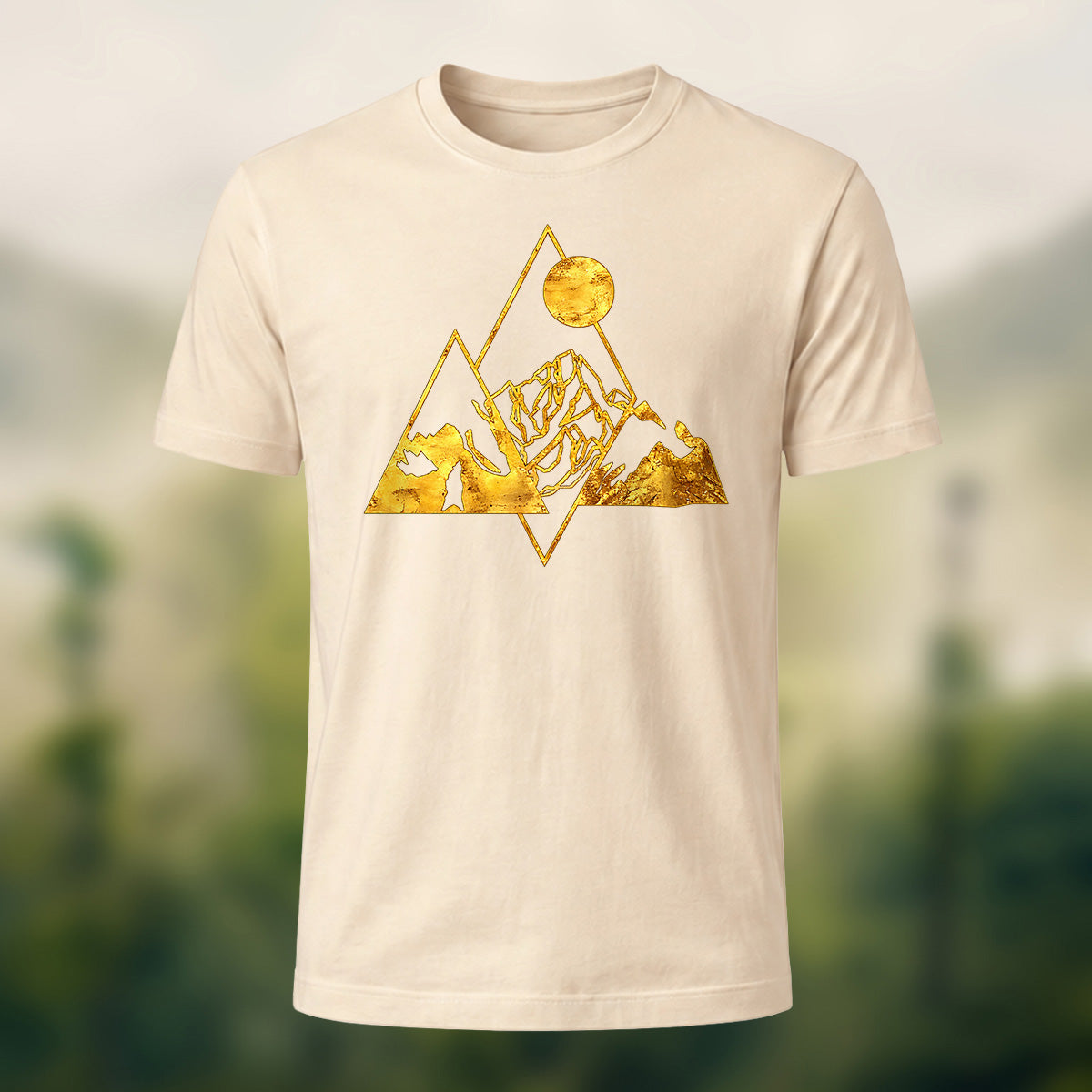 Creative Metallic Mountains Soft Cotton T-Shirt