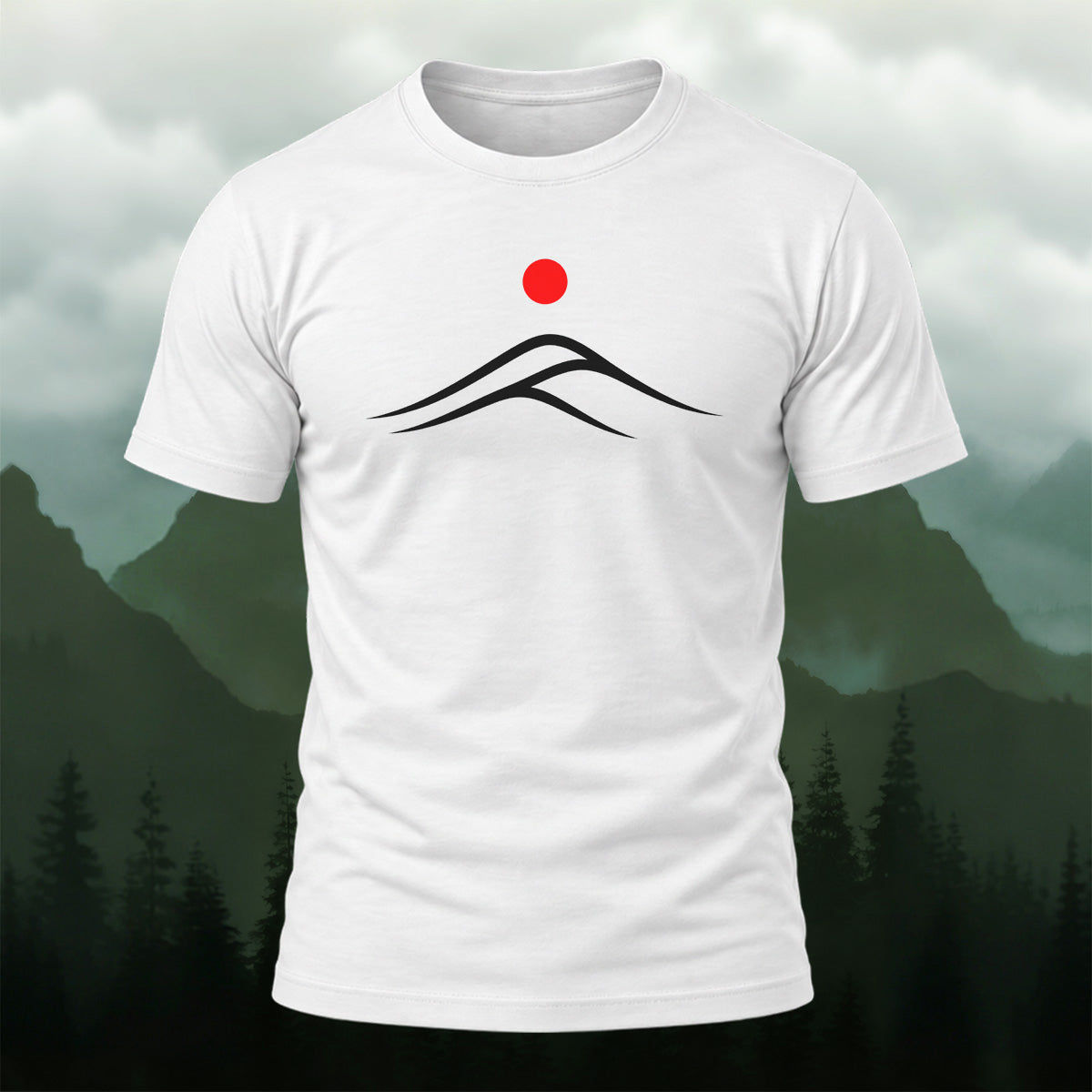 Minimal Mountain Sunrise Soft Cotton T-Shirt