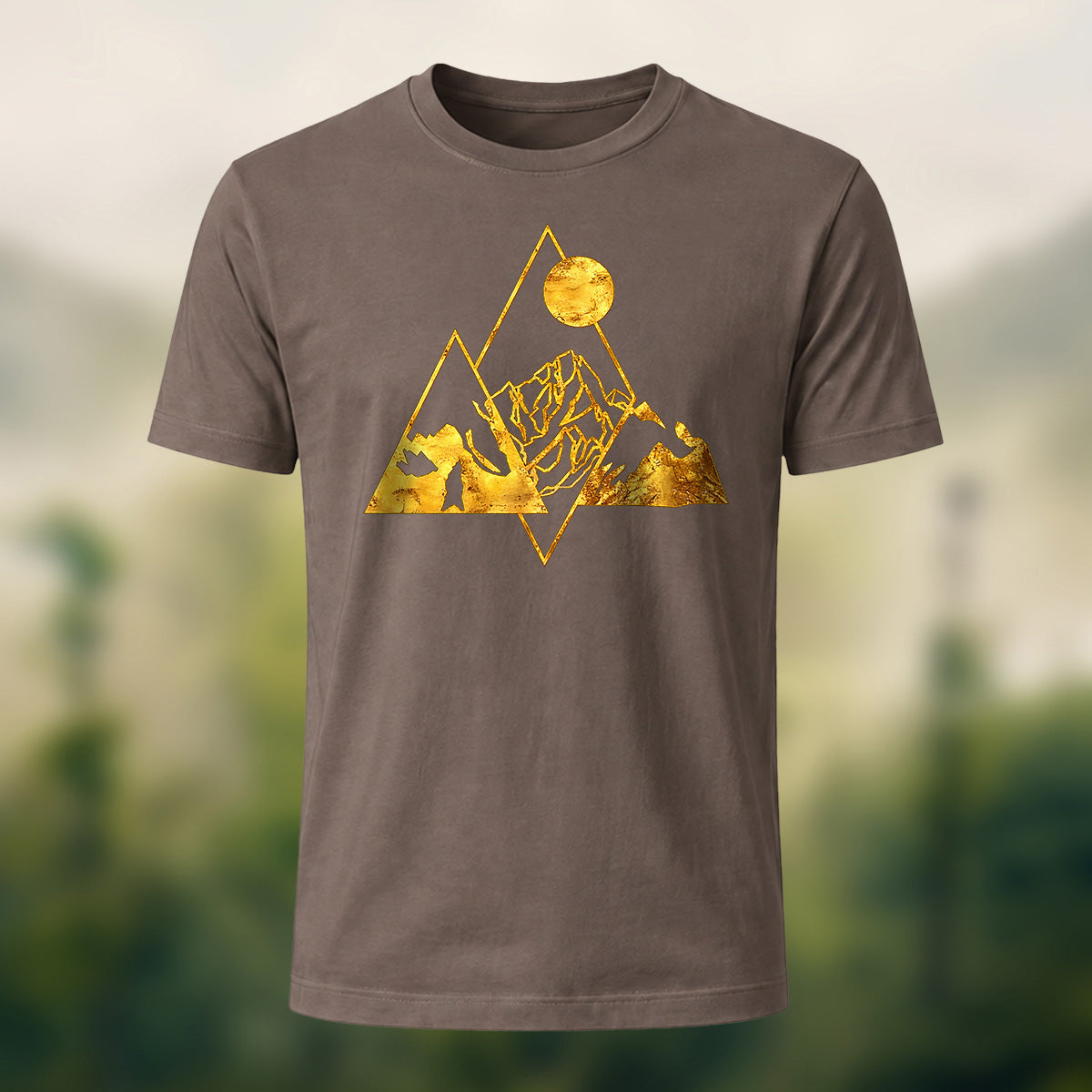 Creative Metallic Mountains Soft Cotton T-Shirt