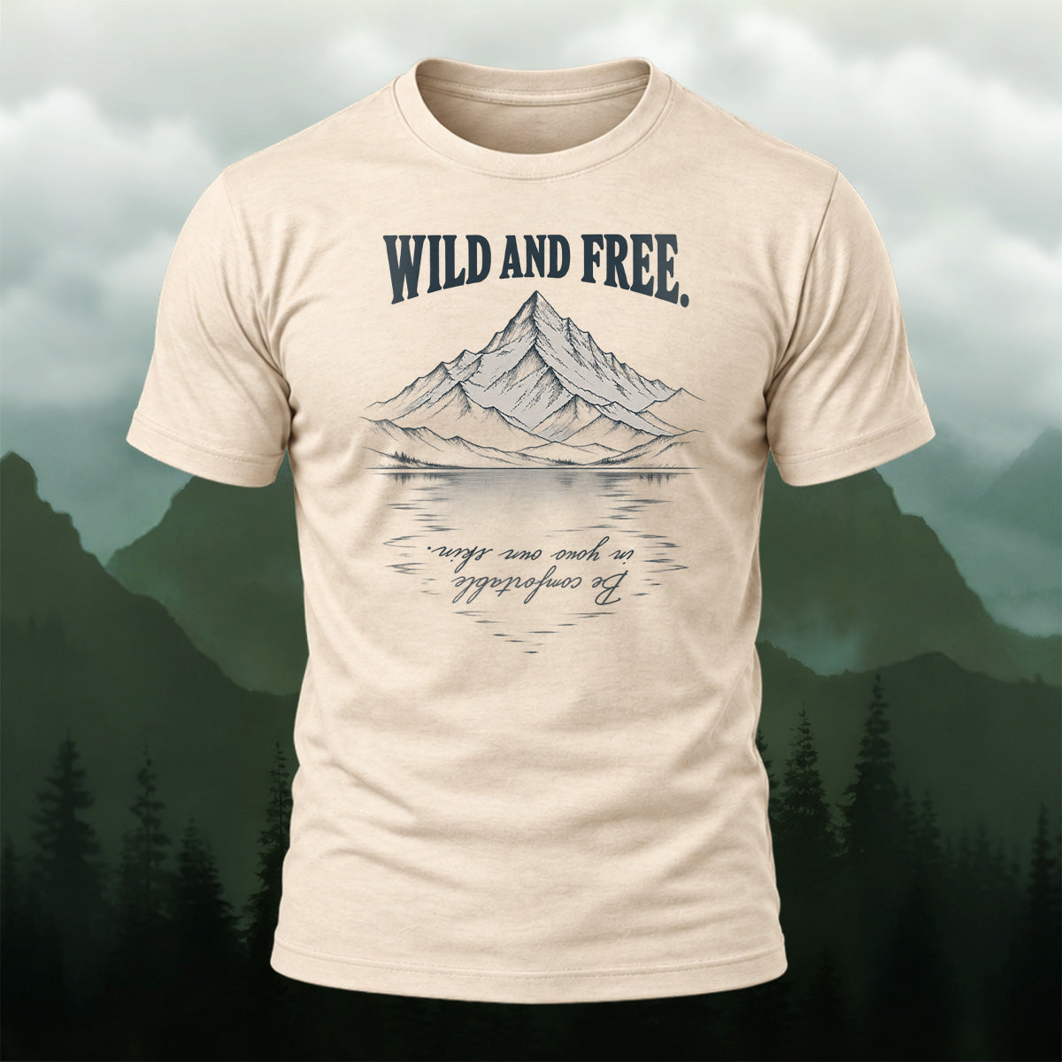 Rustic Wilderness Landscape Cotton T-Shirt