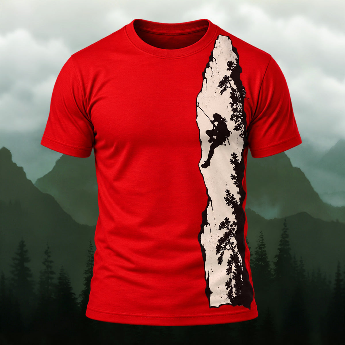 Outdoor Mountain Climber Silhouette T-Shirt