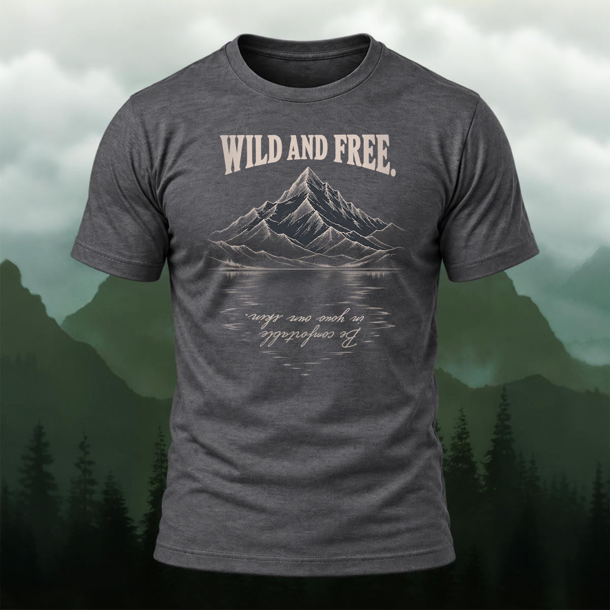 Rustic Wilderness Landscape Cotton T-Shirt