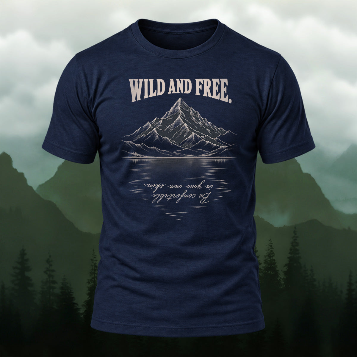 Rustic Wilderness Landscape Cotton T-Shirt