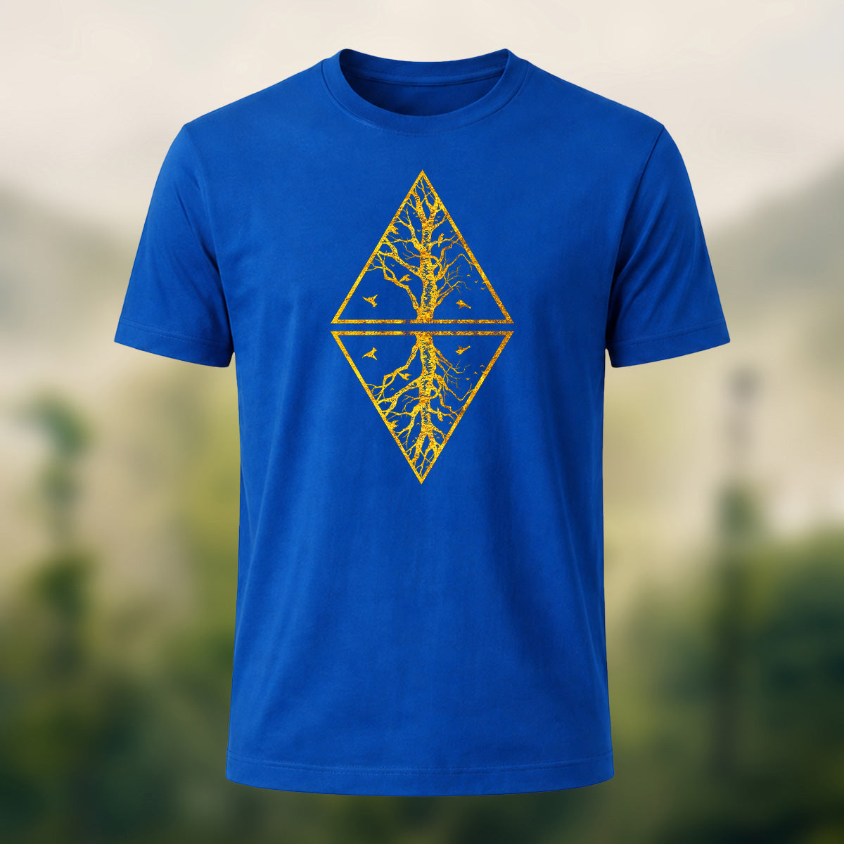 Artistic Tree Reflection Premium Cotton T-Shirt