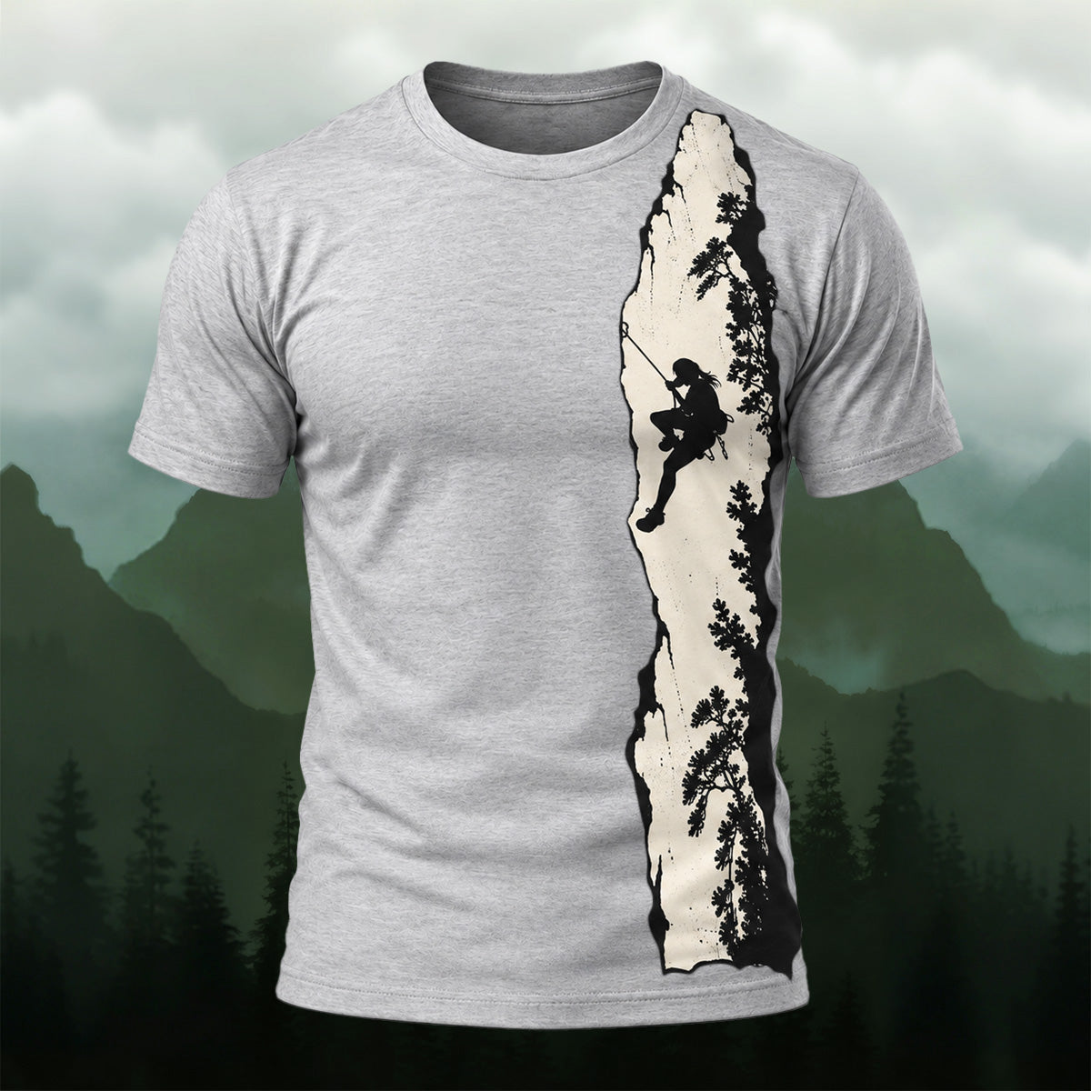 Outdoor Mountain Climber Silhouette T-Shirt