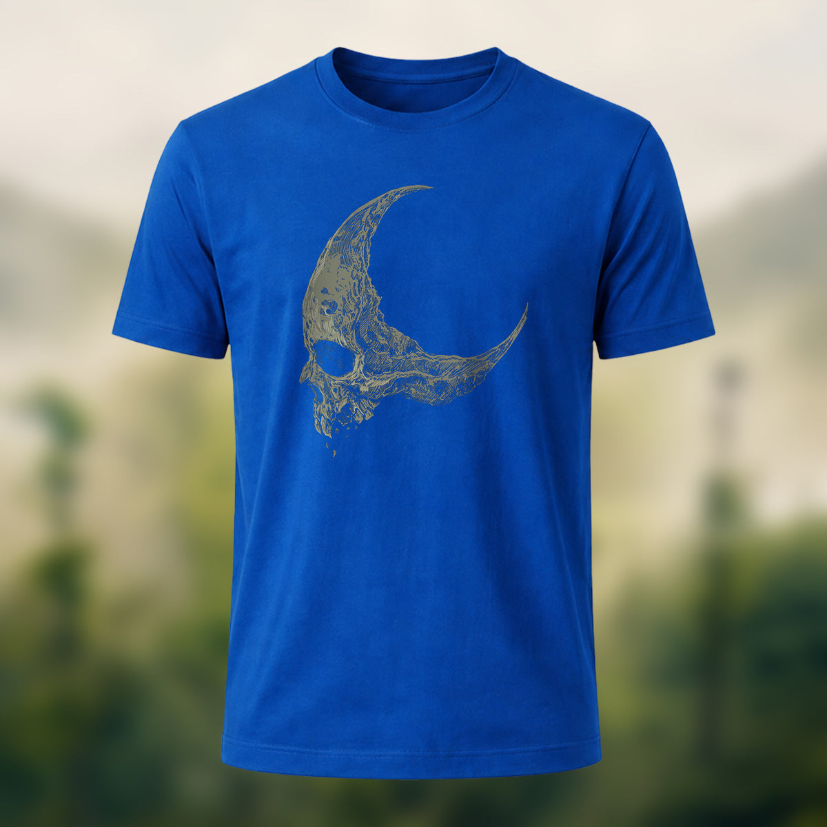 Dark Skull Print Casual Soft Cotton T-Shirt