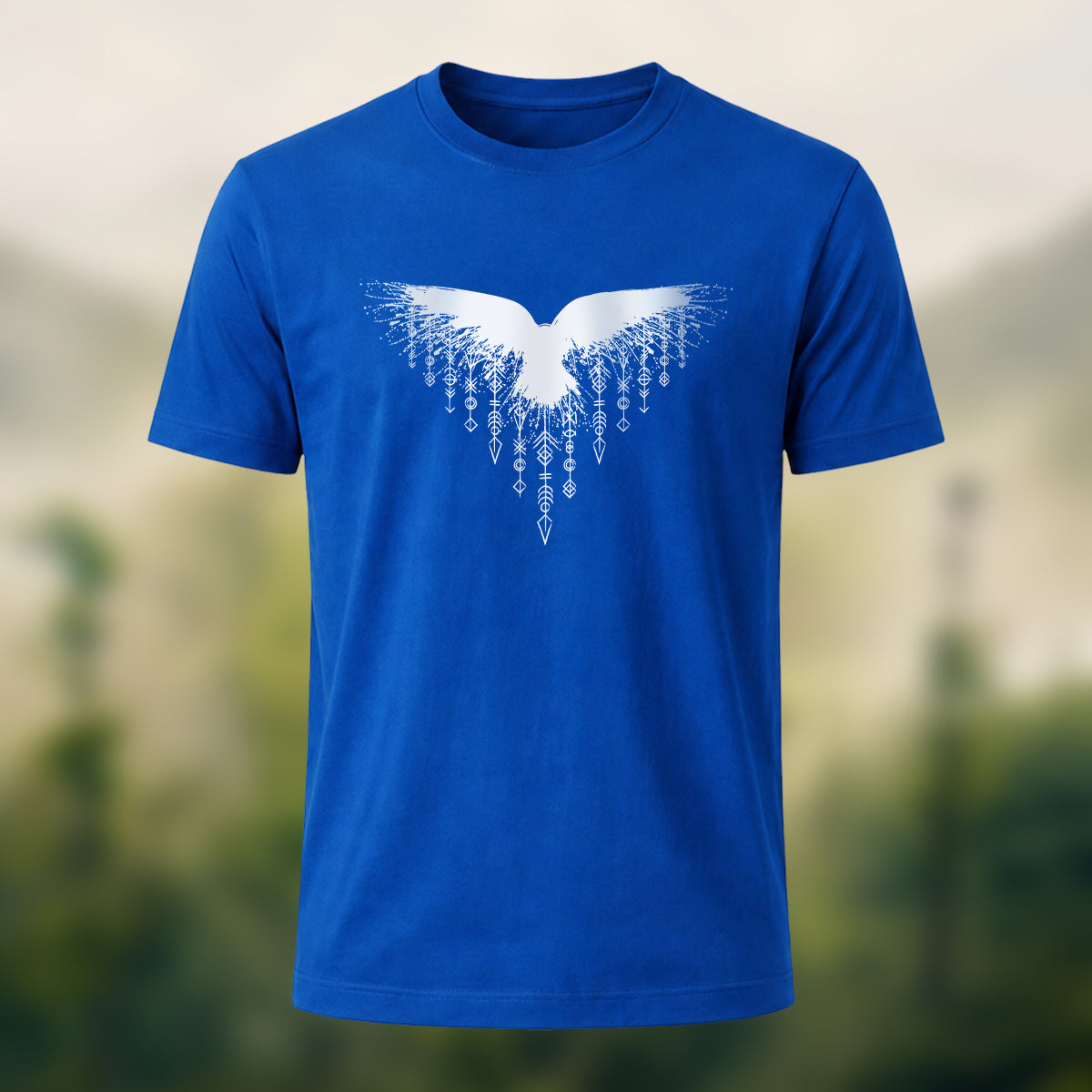 Wings Viking Print Casual 100% Cotton T-Shirt