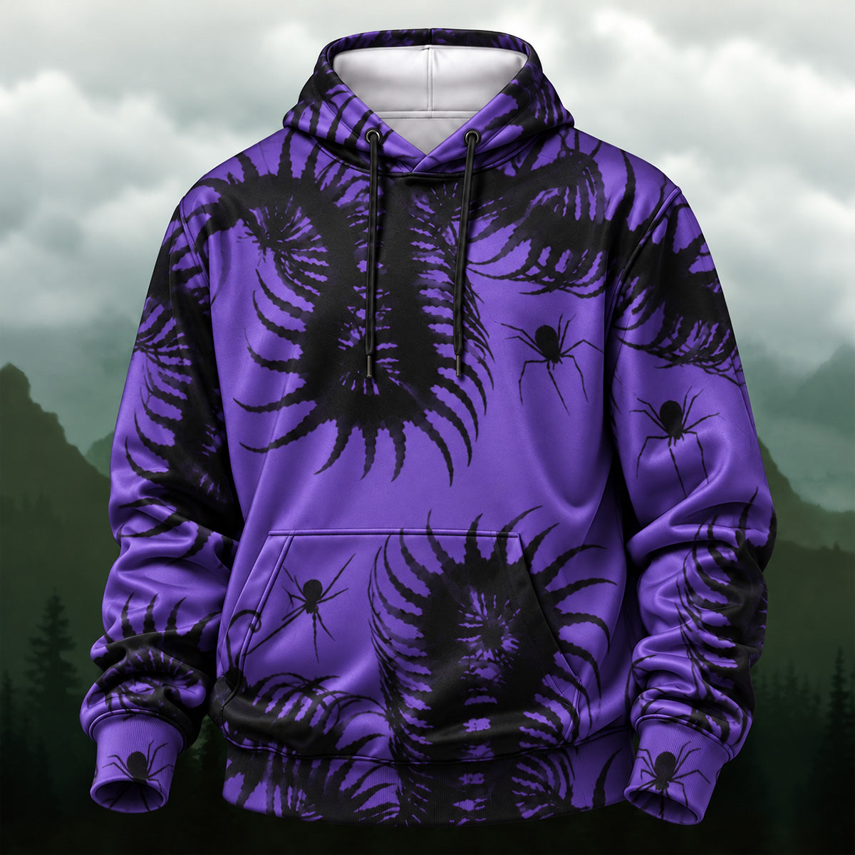 Artistic Creepy Spider Pattern All-Over Print Hoodie