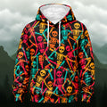 Bright Playful Skeletons All-Over Print Hoodie