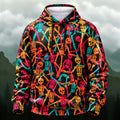 Bright Playful Skeletons All-Over Print Hoodie