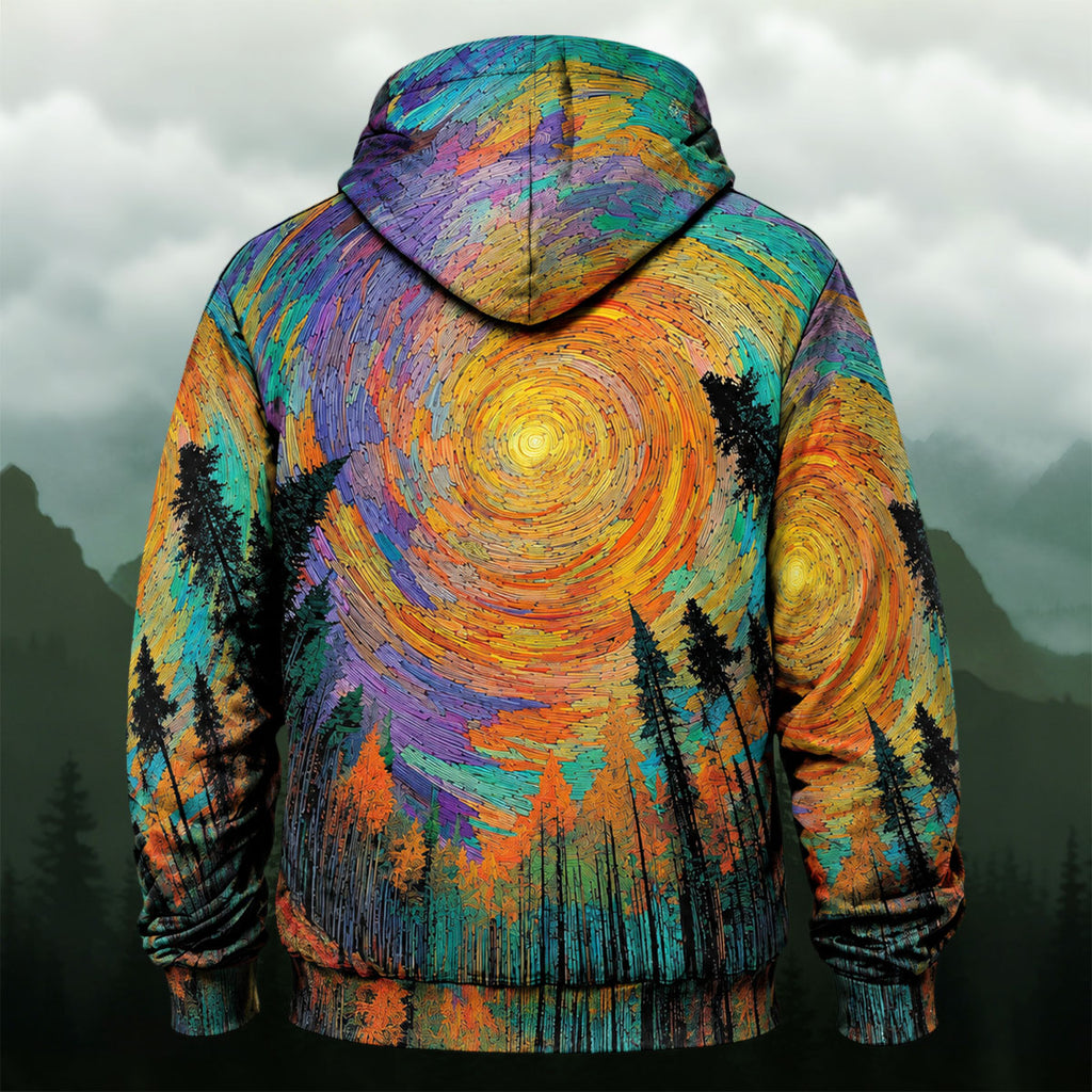 Vibrant Swirling Forest All-Over Print Hoodie