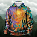 Vibrant Swirling Sunset Forest Hoodie