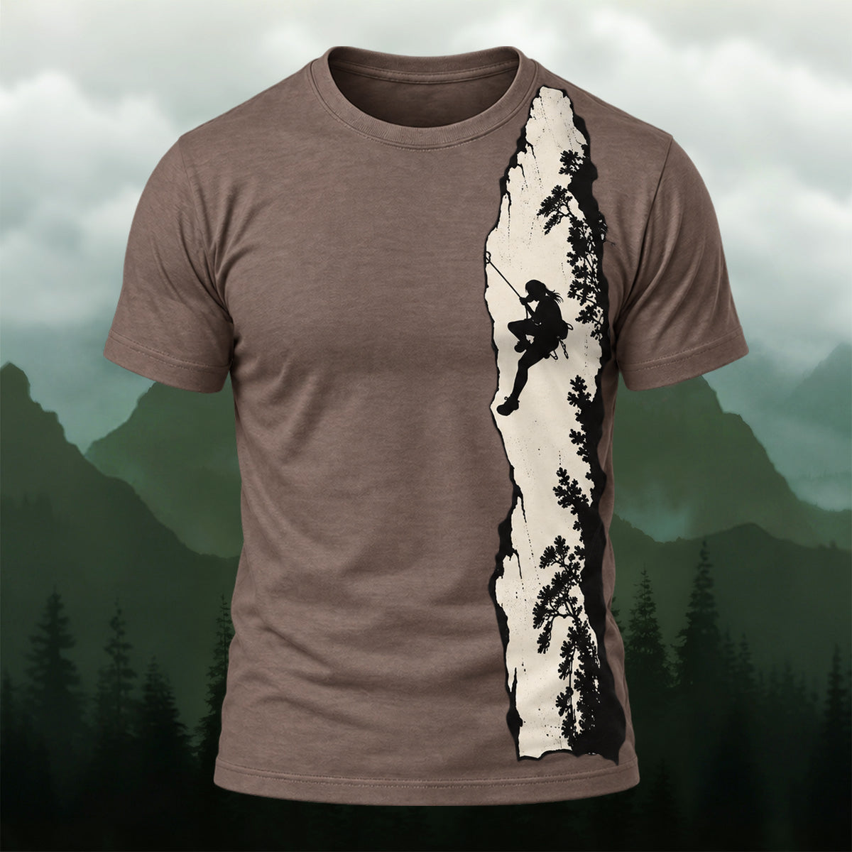 Outdoor Mountain Climber Silhouette T-Shirt