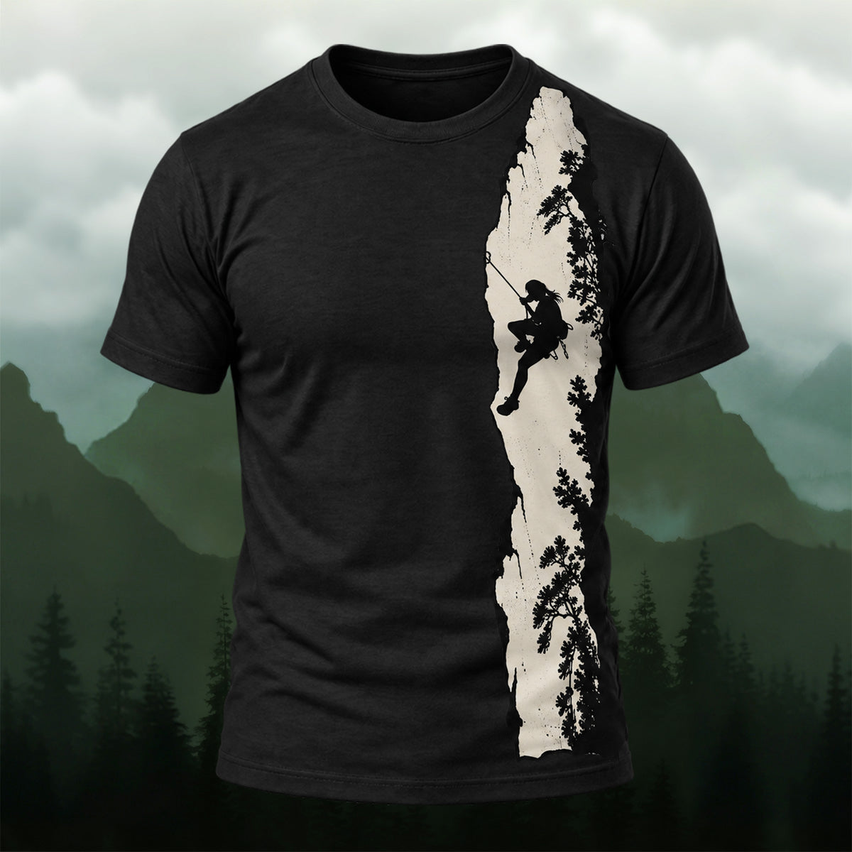 Outdoor Mountain Climber Silhouette T-Shirt