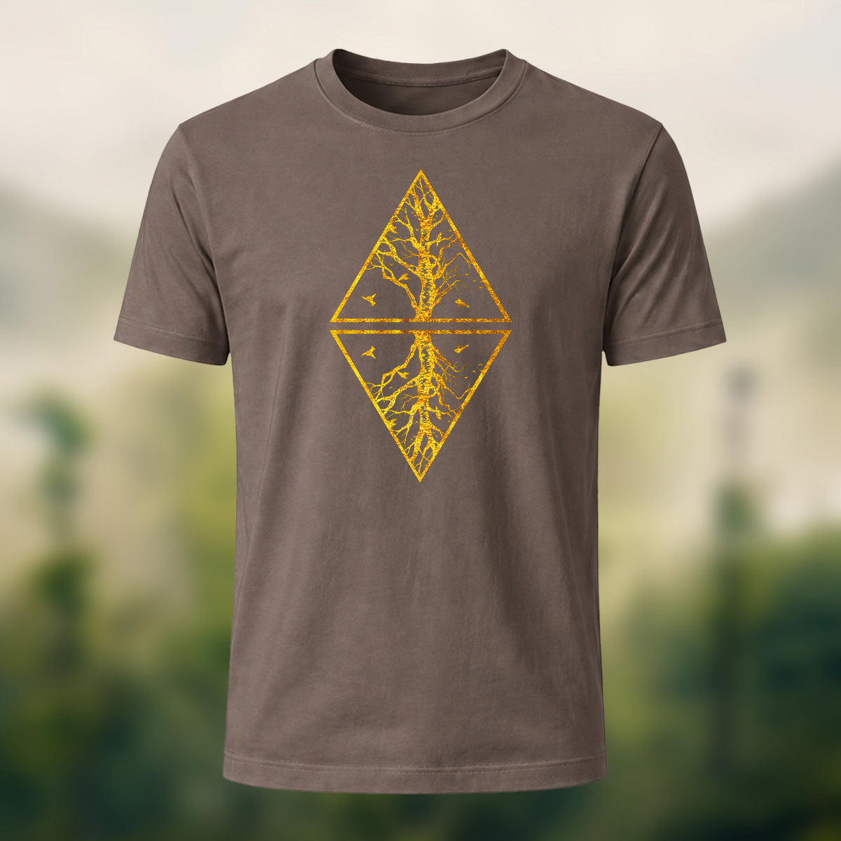 Artistic Tree Reflection Premium Cotton T-Shirt