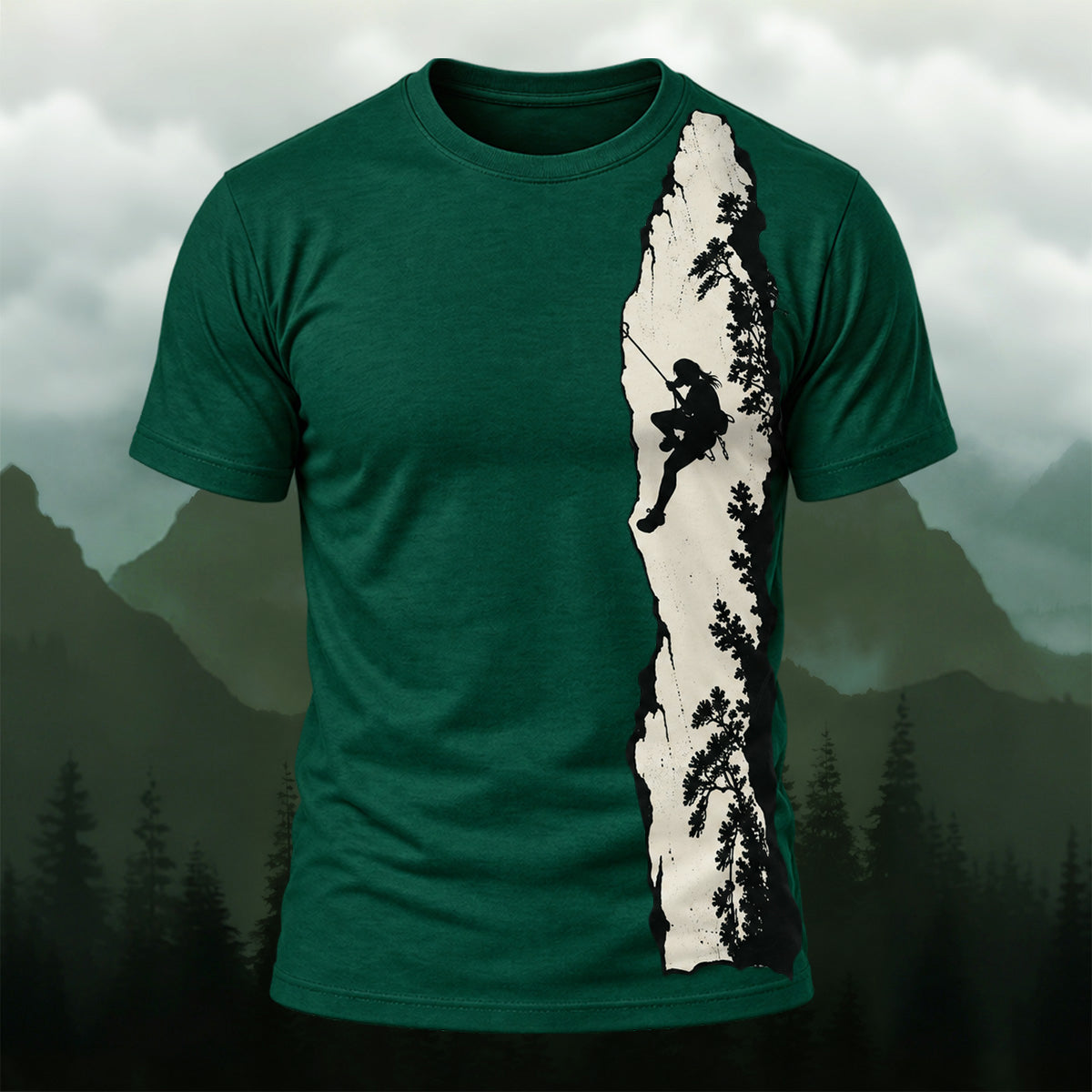 Outdoor Mountain Climber Silhouette T-Shirt