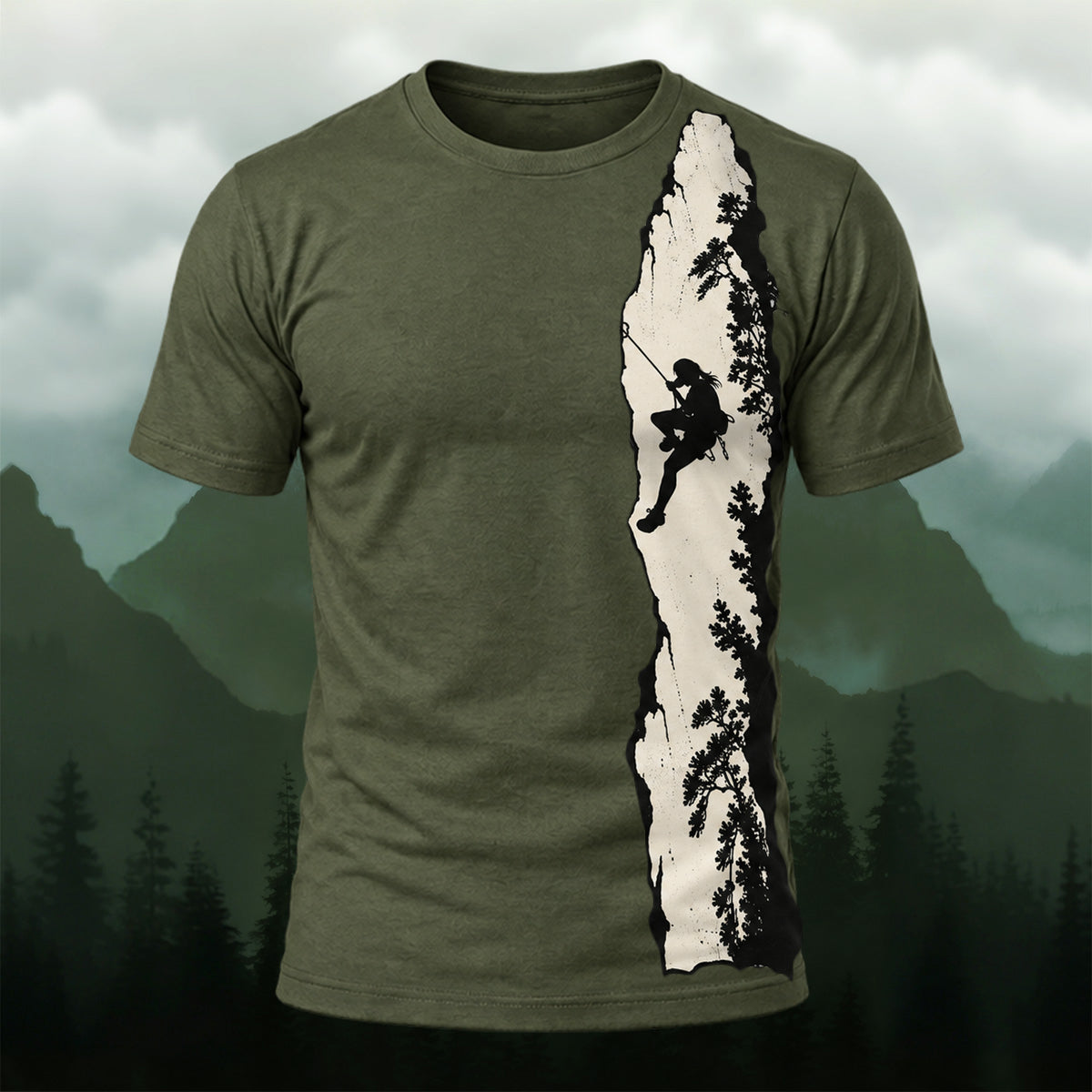 Outdoor Mountain Climber Silhouette T-Shirt