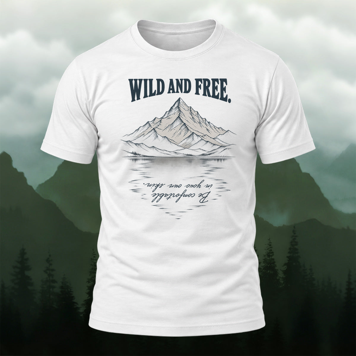 Rustic Wilderness Landscape Cotton T-Shirt