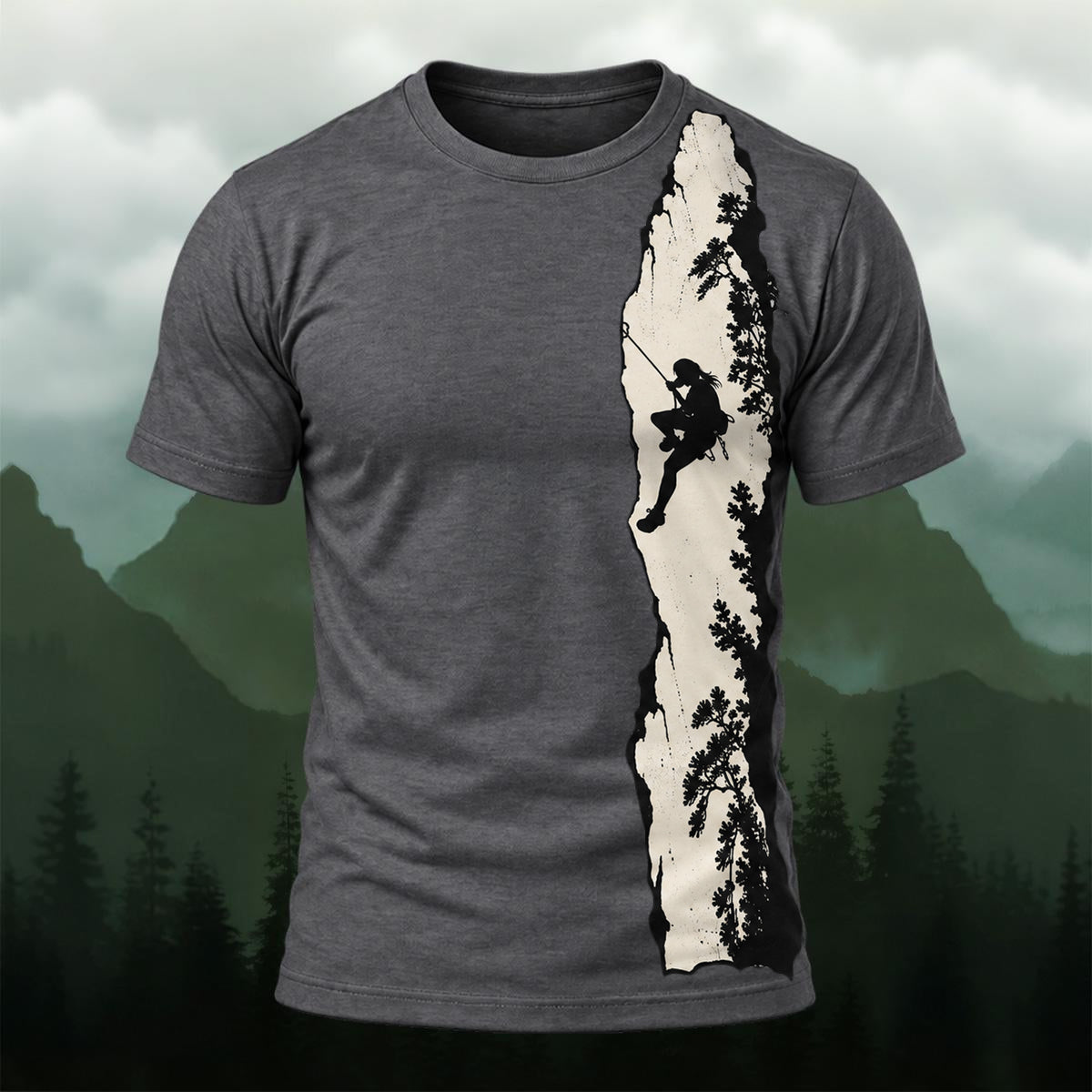Outdoor Mountain Climber Silhouette T-Shirt