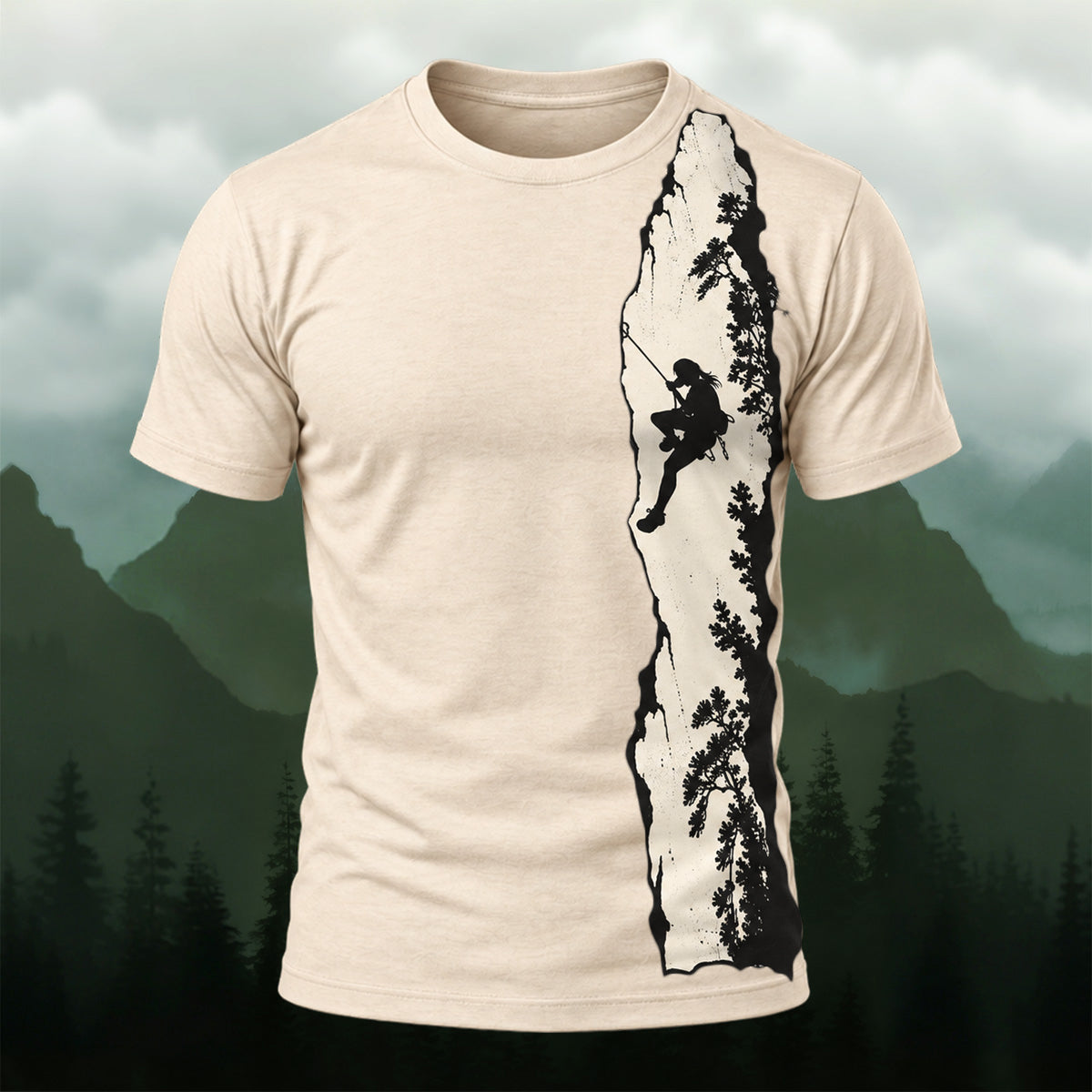 Outdoor Mountain Climber Silhouette T-Shirt