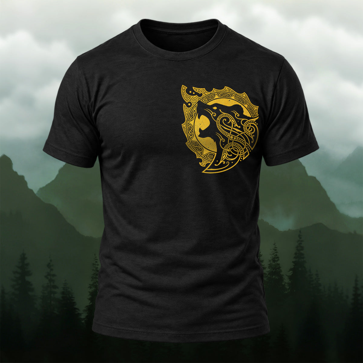 Mystical Viking Eagle Premium Cotton T-Shirt