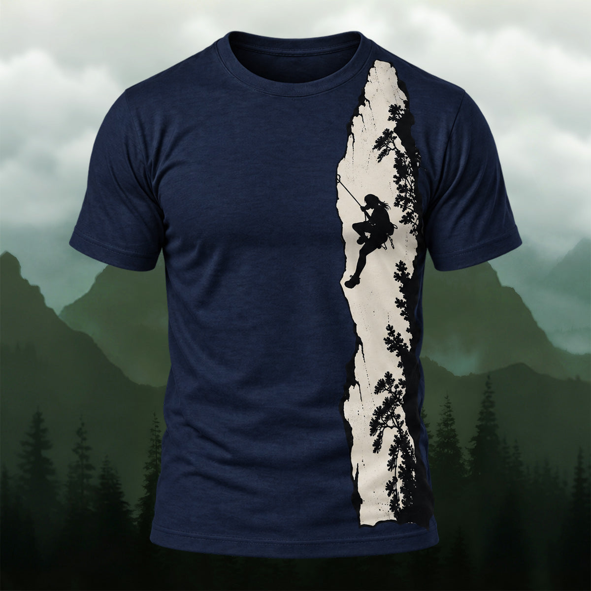 Outdoor Mountain Climber Silhouette T-Shirt