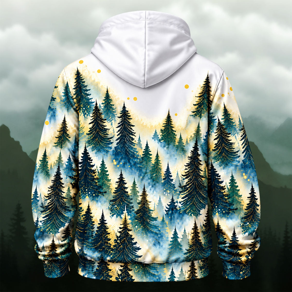 Vibrant Watercolor Forest All-Over Print Hoodie