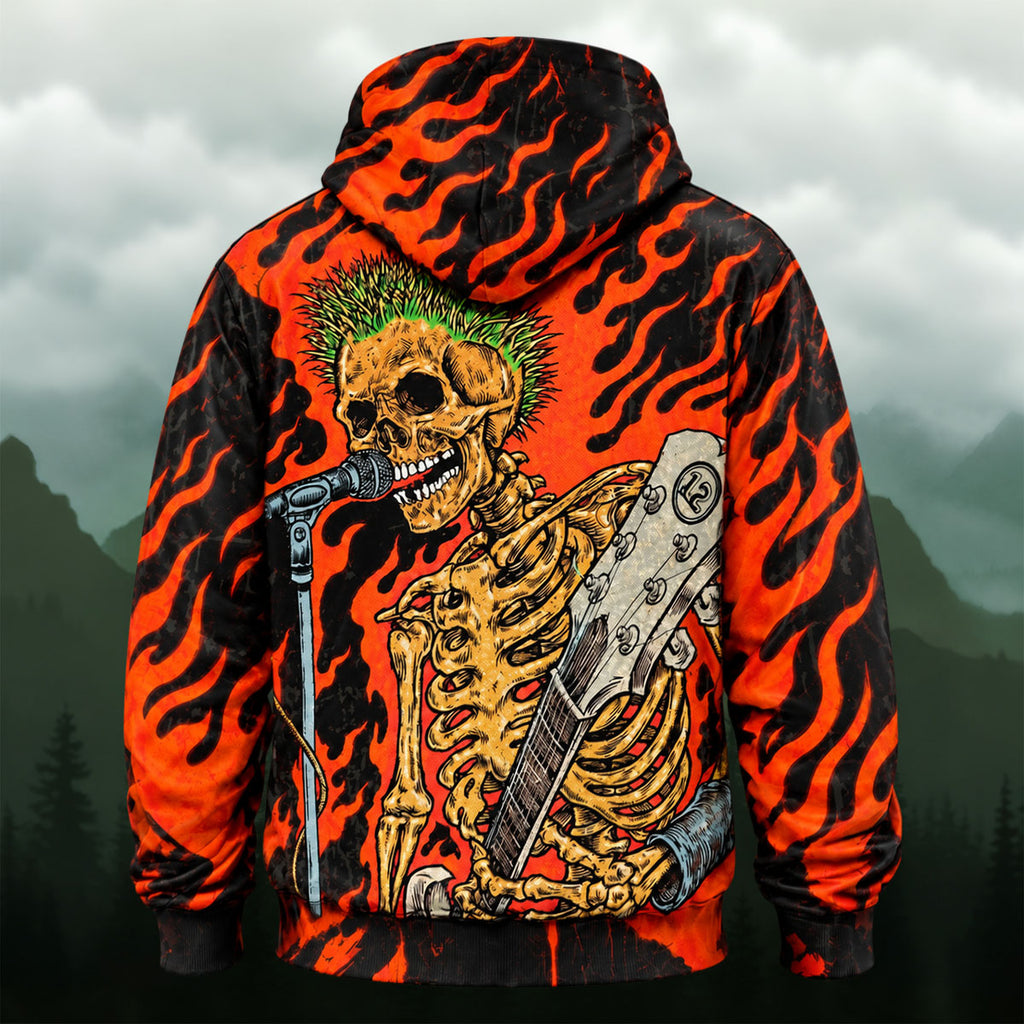 Bold Punk Rocker All-Over Print Hoodie