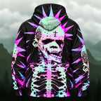 Vibrant Neon Skeleton All-Over Print Hoodie