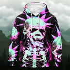 Vibrant Neon Skeleton All-Over Print Hoodie