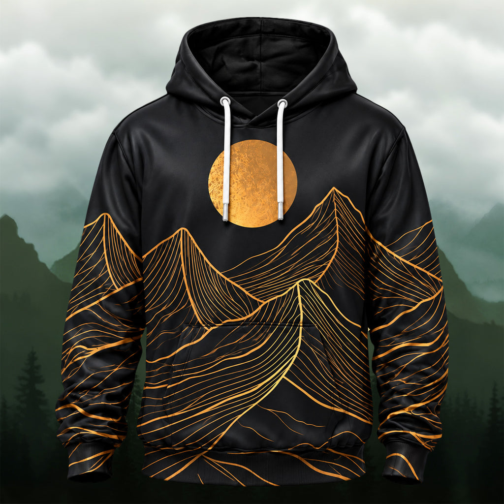 Artistic Golden Mountain All-Over Print Hoodie