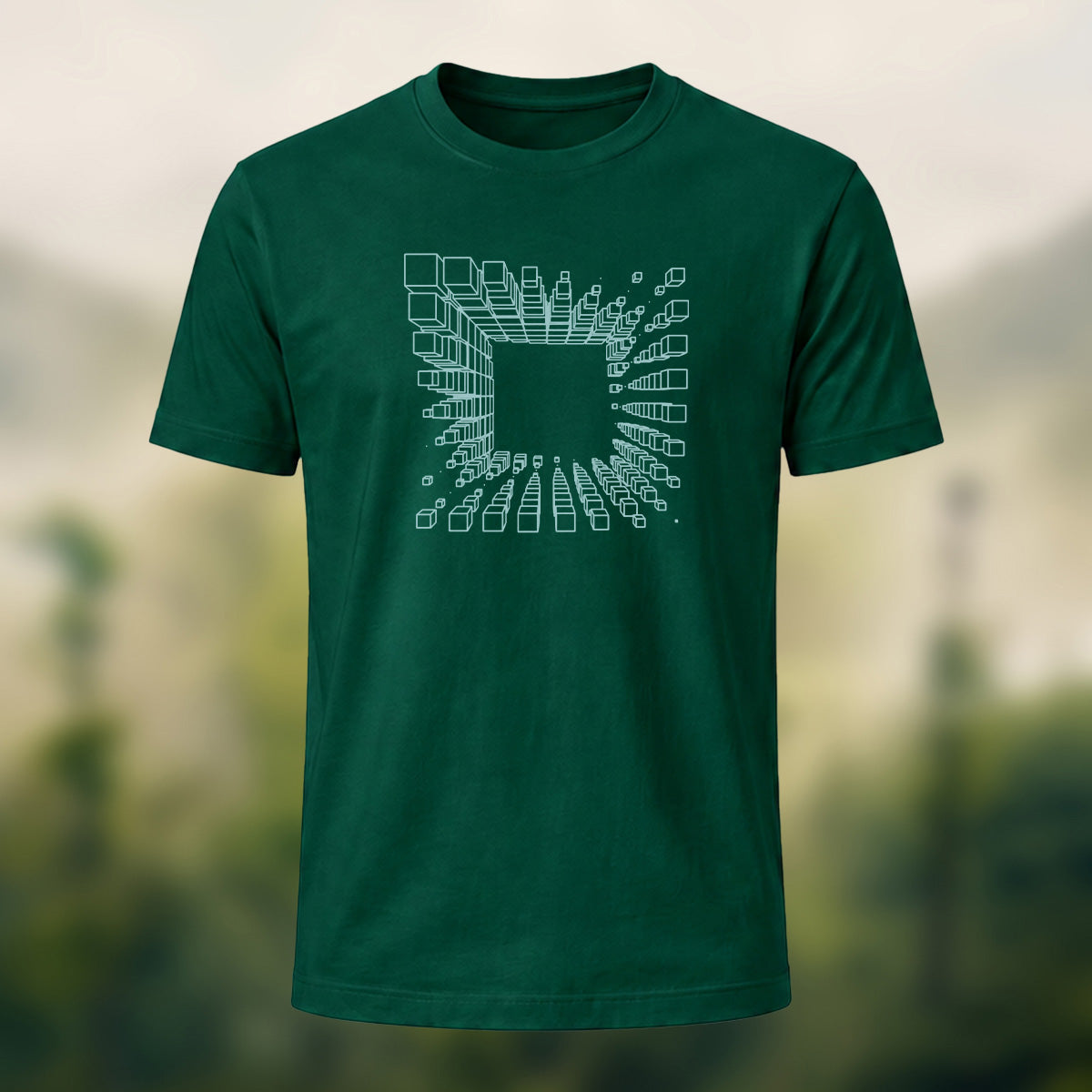Modern Geometric Cube Premium Cotton T-Shirt