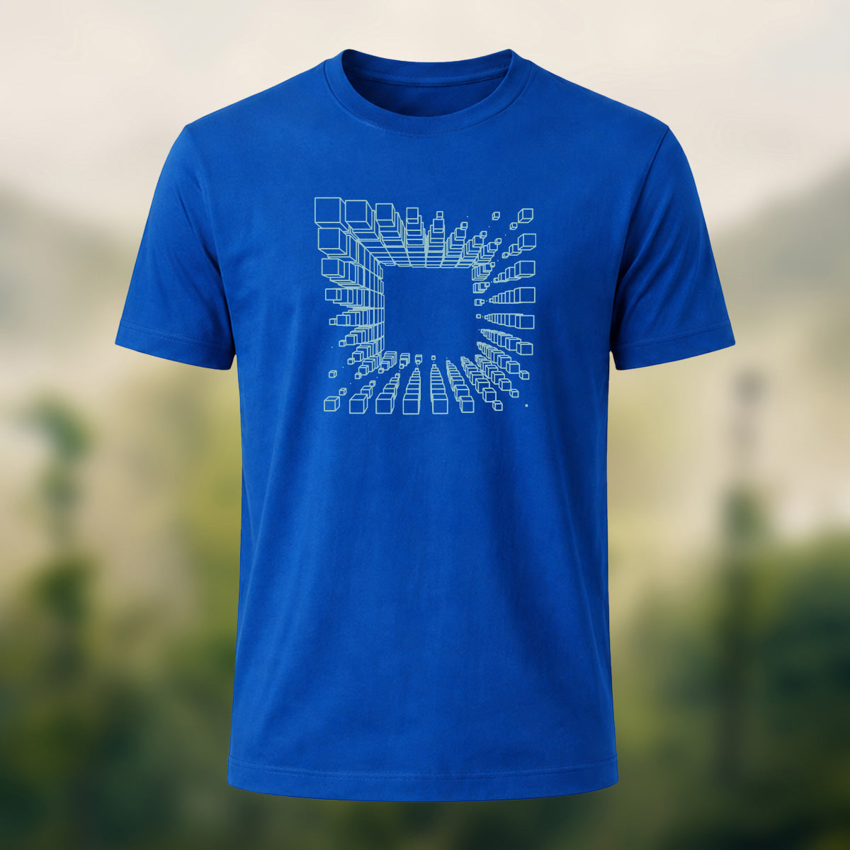 Modern Geometric Cube Premium Cotton T-Shirt