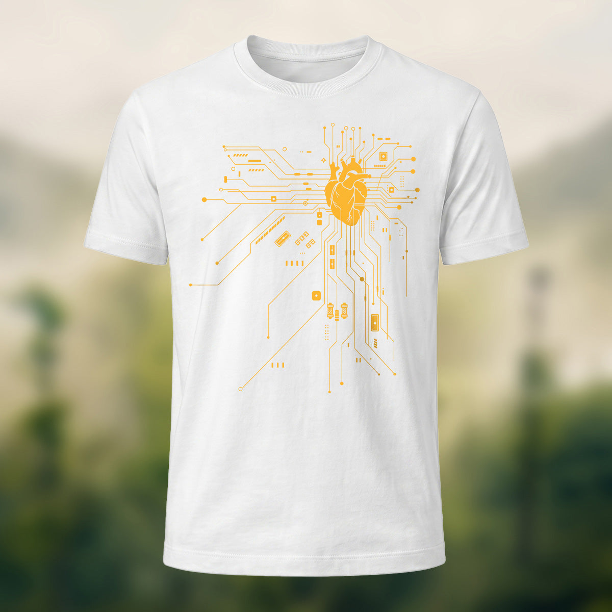 Creative Heart Pattern Combed Cotton T-Shirt