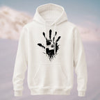 Cotton Made Dark Palm Skeleton Print Hoodie