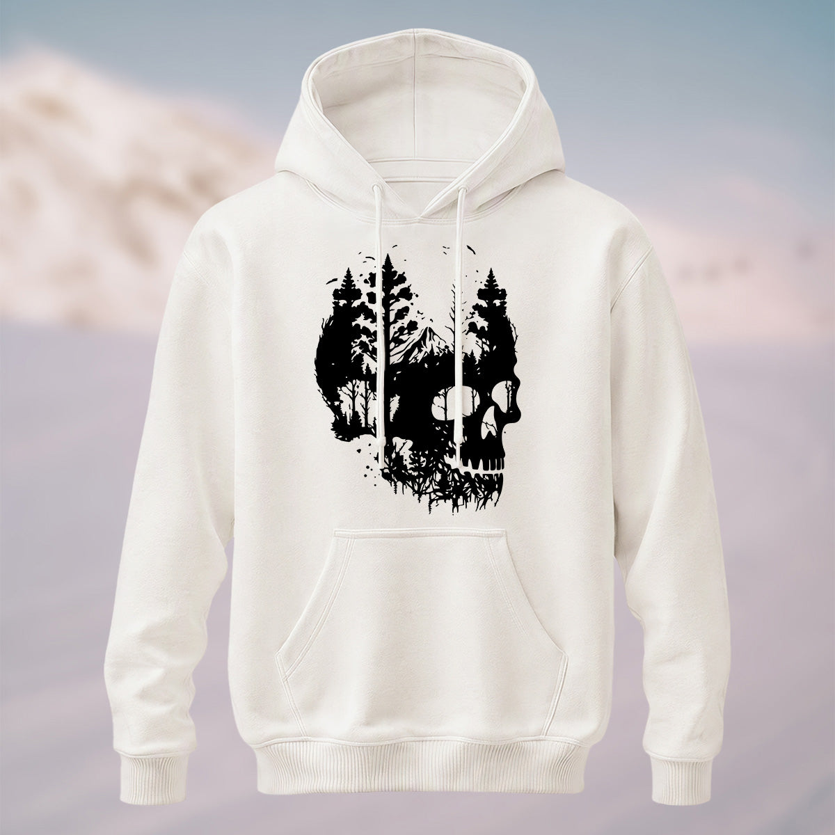 Cotton Made Dark Skull Print Hoodie
