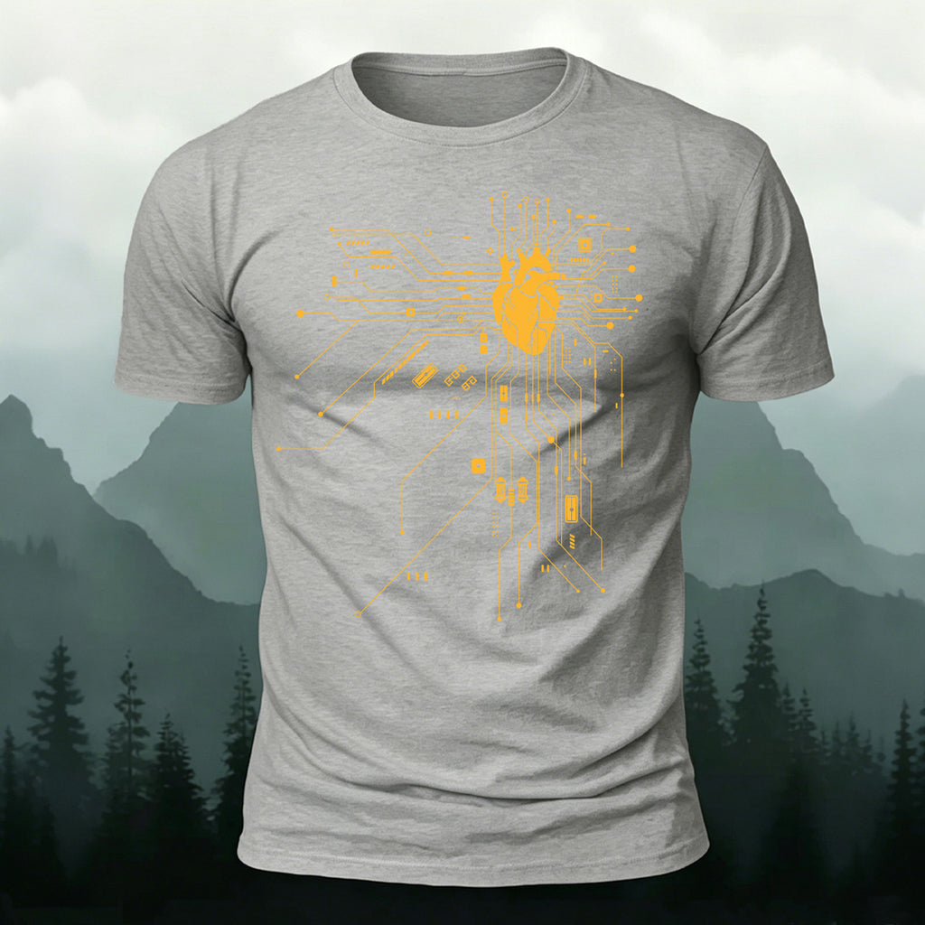 Creative Heart Pattern Combed Cotton T-Shirt