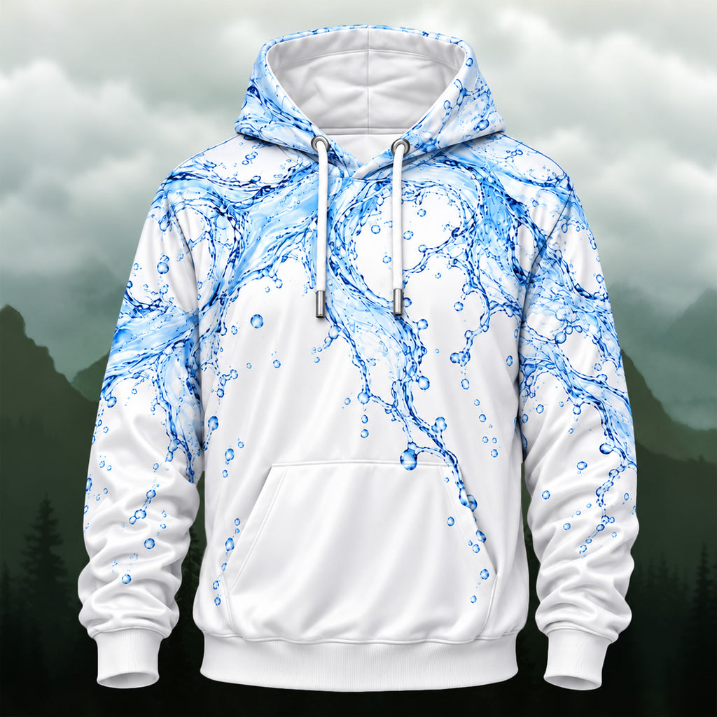 Dynamic Water Flow All-Over Print Hoodie
