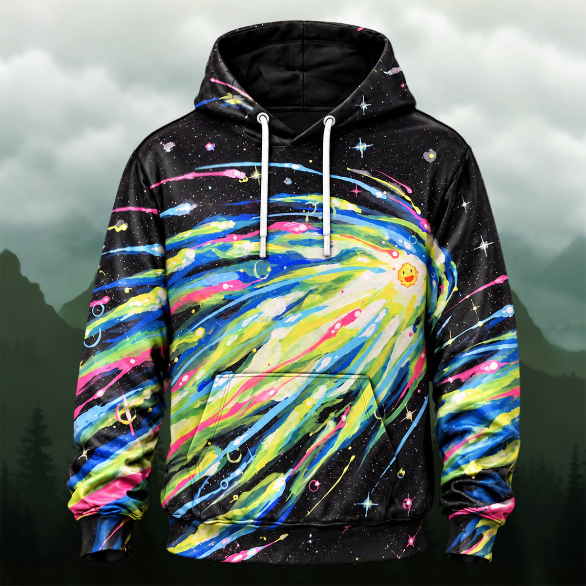 Vibrant Meteor All-Over Print Hoodie