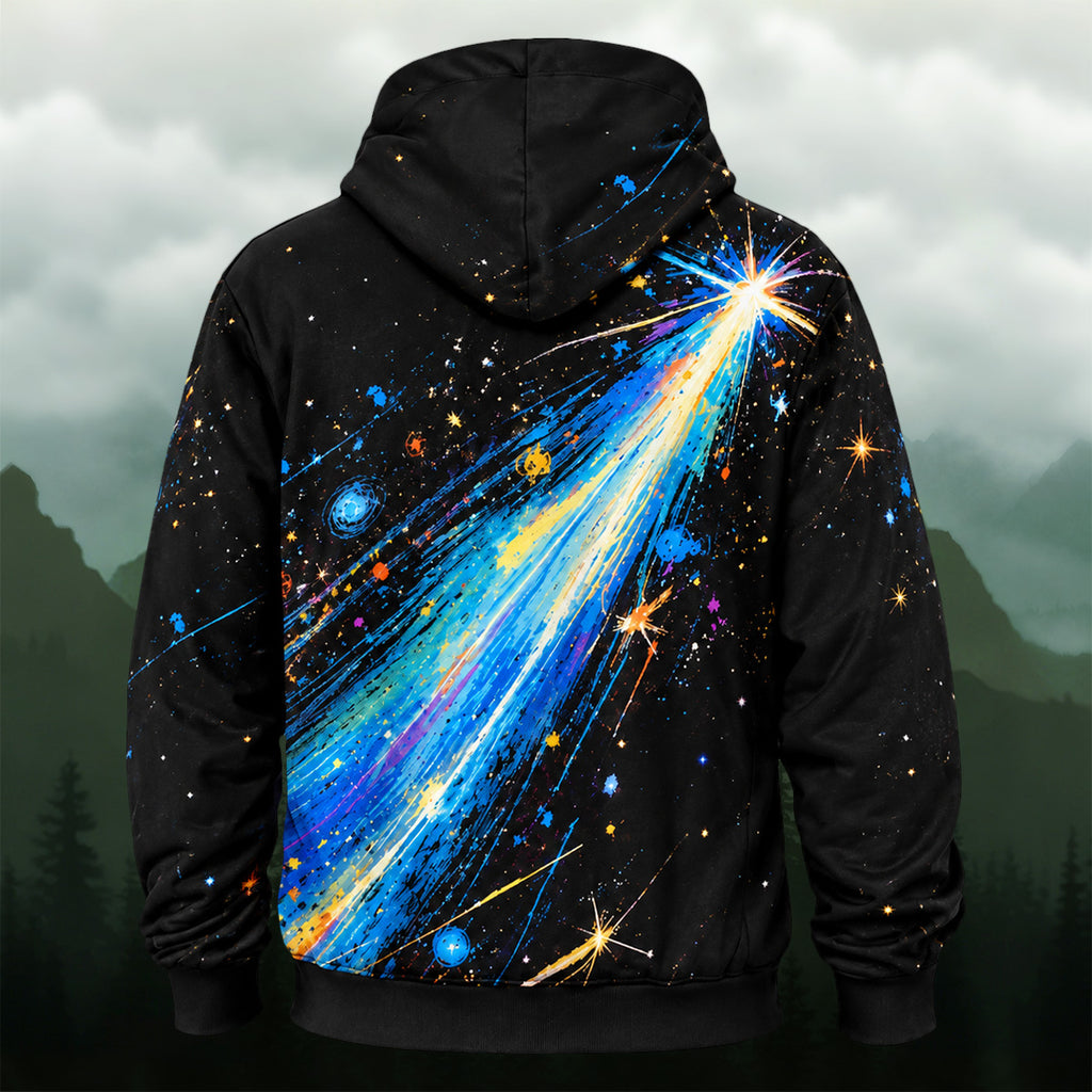 Vibrant Shooting Star All-Over Print Hoodie