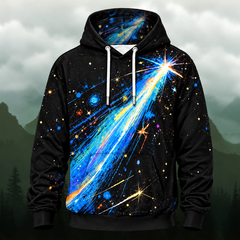 Vibrant Shooting Star All-Over Print Hoodie