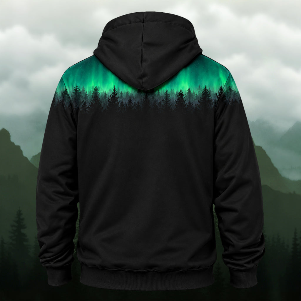 Ethereal Aurora Forest All-Over Print Hoodie