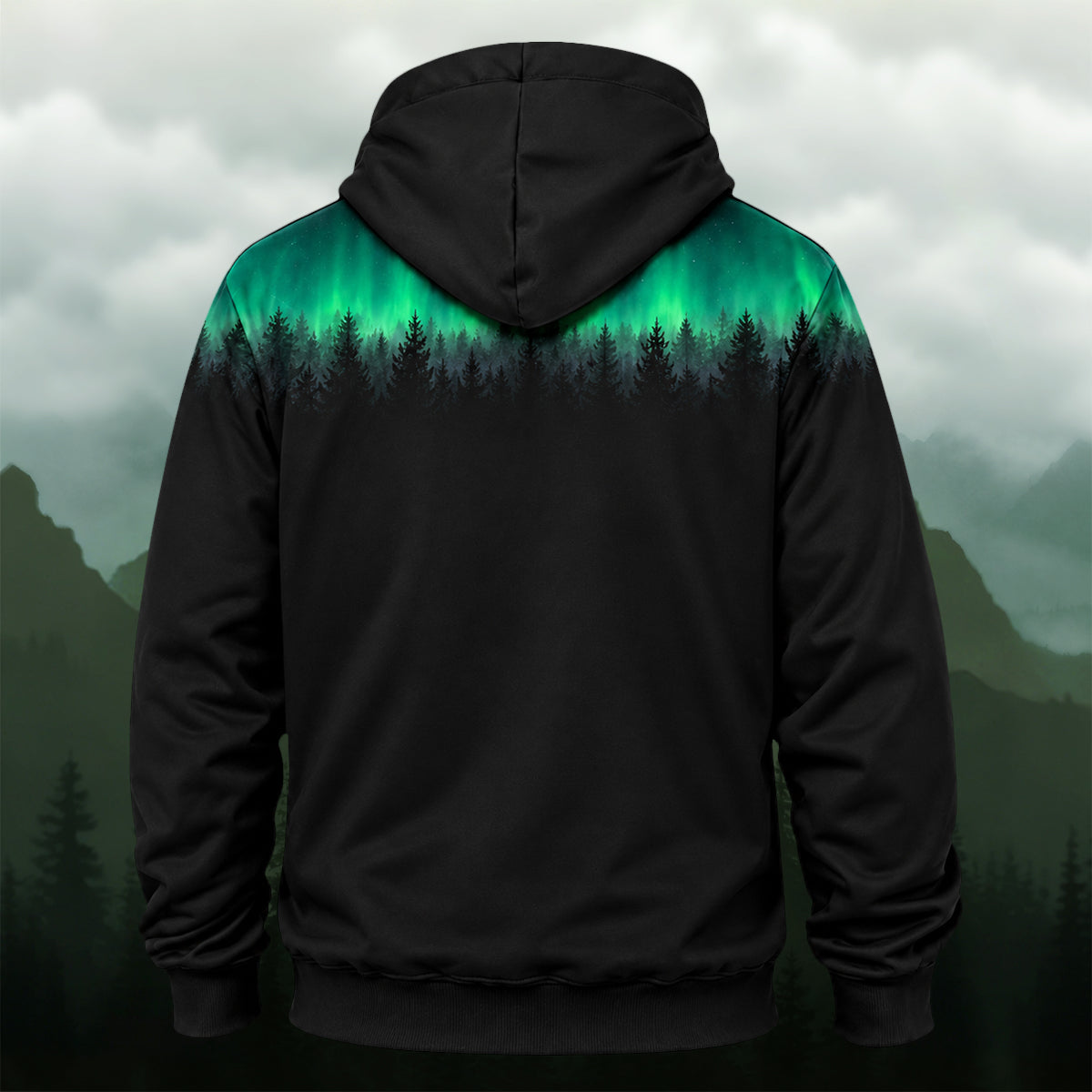Ethereal Aurora Forest All-Over Print Hoodie