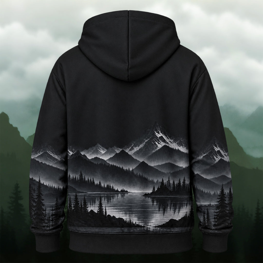 Scenic Mountain Forest All-Over Print Hoodie