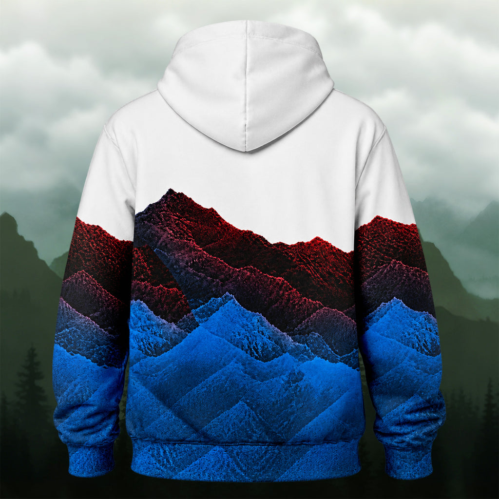 Dramatic Layered Mountain All-Over Print Hoodie