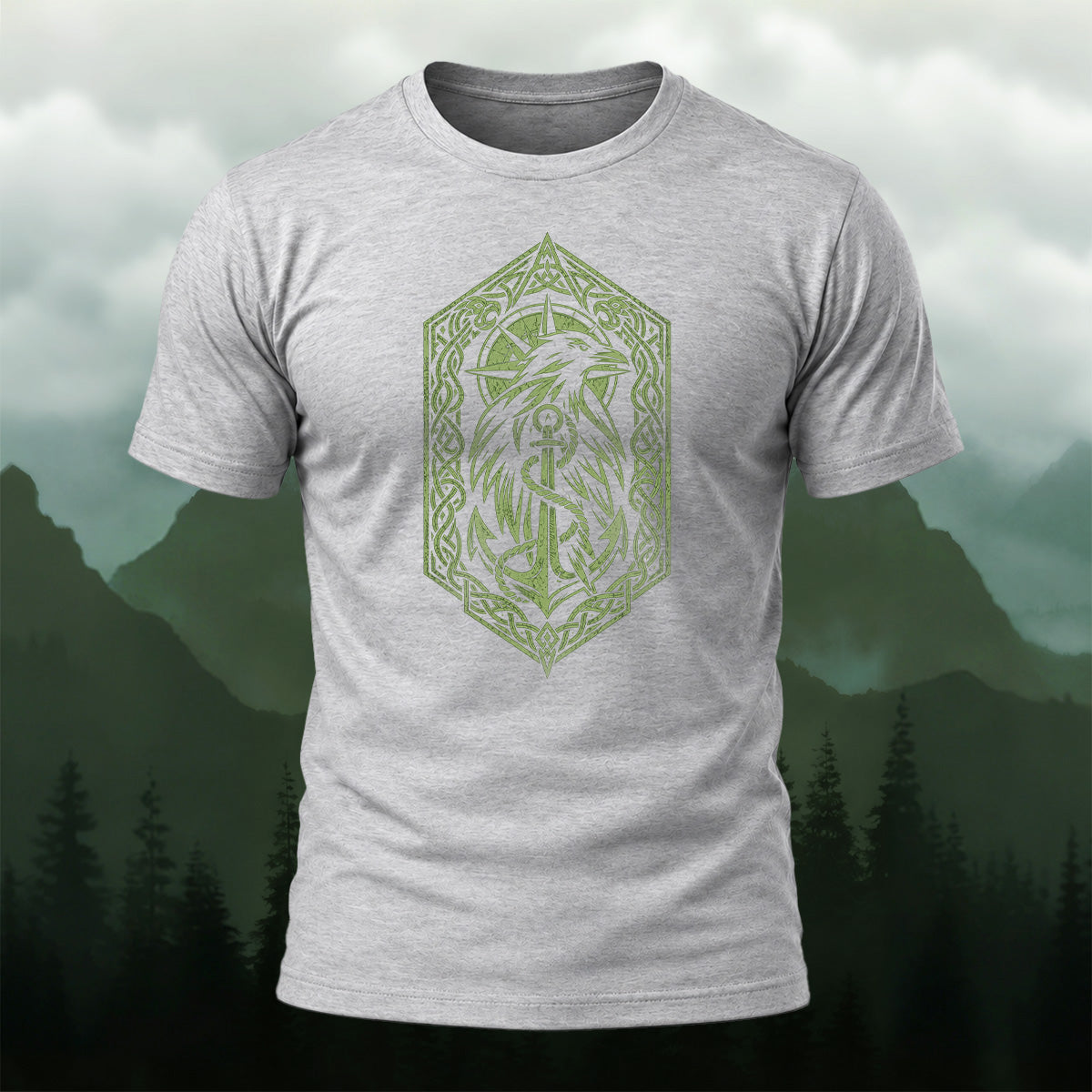 Ancient Viking Raven Crest Cotton T-Shirt